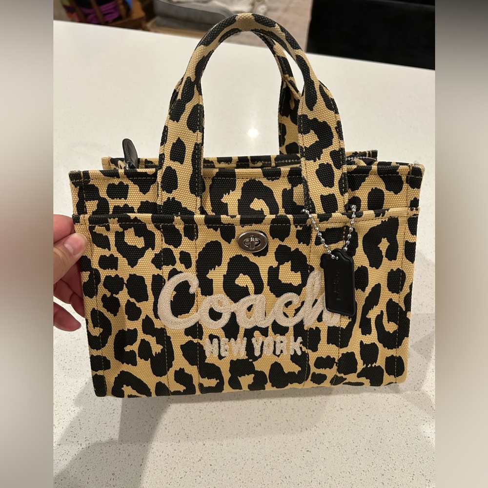 Coach Leopard Print Cargo Tote Bag 26